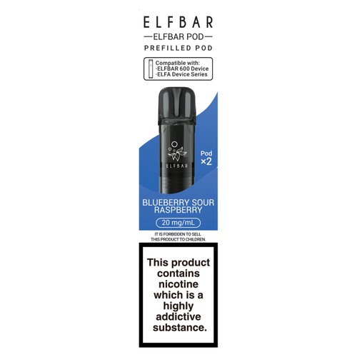 Elfbar Vape 600 Replacement Pods x2 - Blueberry Sour Raspberry