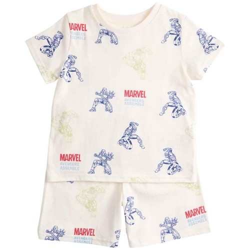 M&S Boys Pure Cotton Marvel Pyjamas '5-6 Years Ecru Mix