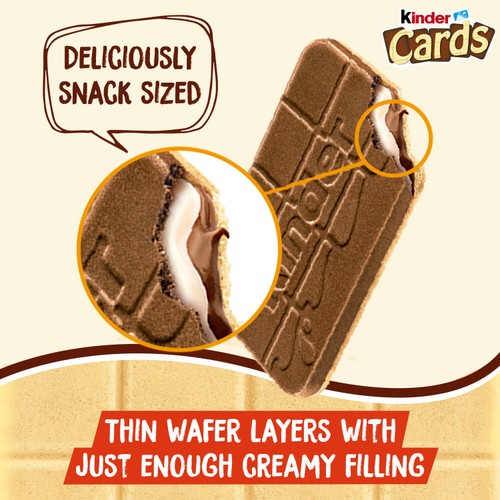 Kinder Cards Cocoa & Milk Biscuits Wafers Multipack