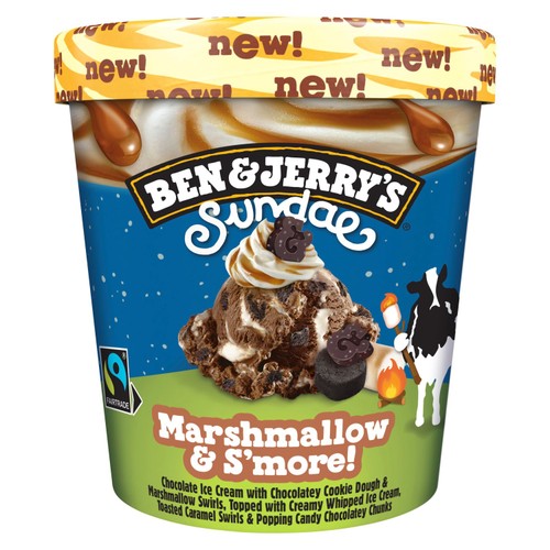 Ben & Jerry's Sundae Marshmallow & S'more Ice Cream Tub Dessert
