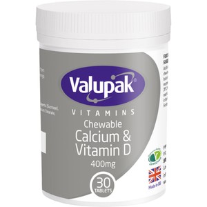 Valupak Vitamins Calcium 400mg & Vitamin D 2.5ug Tablets 