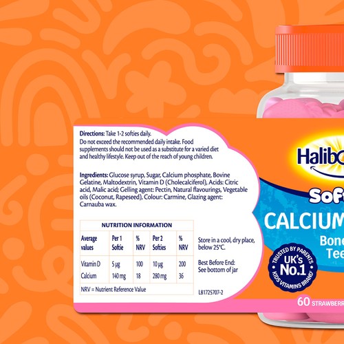 Haliborange  Kid's Softies Calcium & Vitamin D Strawberry Gummies 3-12yrs 
