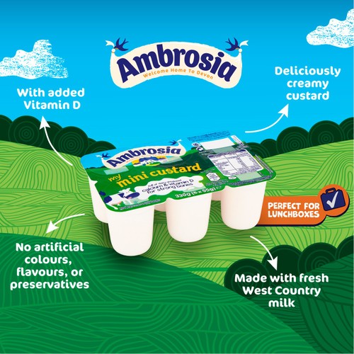 Ambrosia Mini Custard Dessert Snack Pots