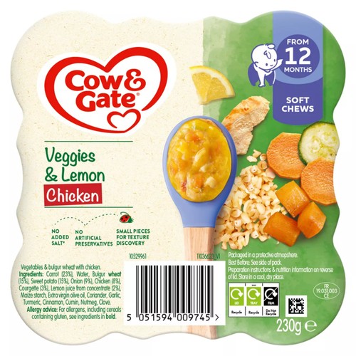 Cow & Gate Lemon Chicken & Vegetables Baby Food Meal 12+ Months