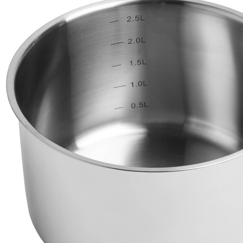 M&S 3 Piece Stainless Steel Pan Set, Silver