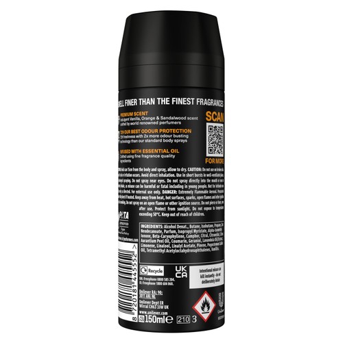 Lynx Fine Fragrance Collection Premium Deodorant Bodyspray Black Vanilla