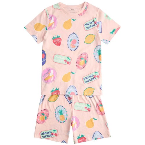 M&S Girls Pure Cotton Fruit Pyjamas, 6-7 Years, Multi