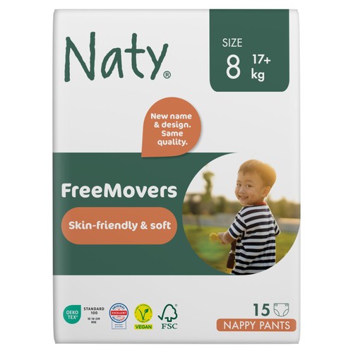 Naty FreeMovers Pull on Pants Size 8 (17kg+)