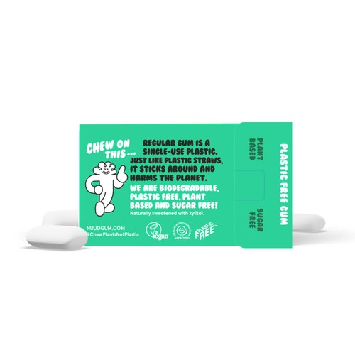 Nuud Plastic Free, Sugar Free Spearmint Chewing Gum