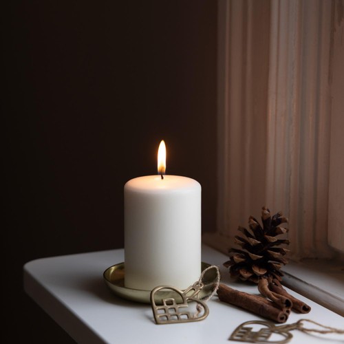 Liljeholmens Pressed Pillar Stearin Candle Cream 68x100mm