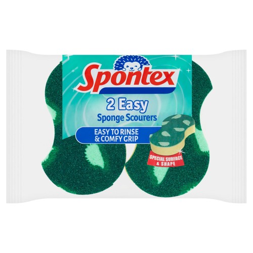 Spontex Easy - Sponge Scourers with Comfort Grip