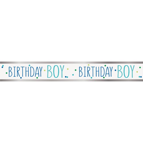 Happy Birthday Boy Foil Banner 9ft