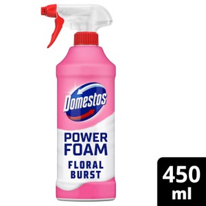 Domestos Power Foam Toilet & Bathroom Cleaner Spray Limescale Remover 450ml
