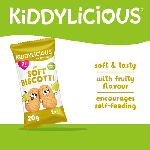Kiddylicious Pear Soft Biscotti Baby Snacks Multi