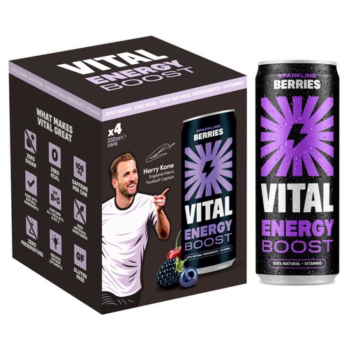 Vital Drinks Natural Energy Sparkling Berries