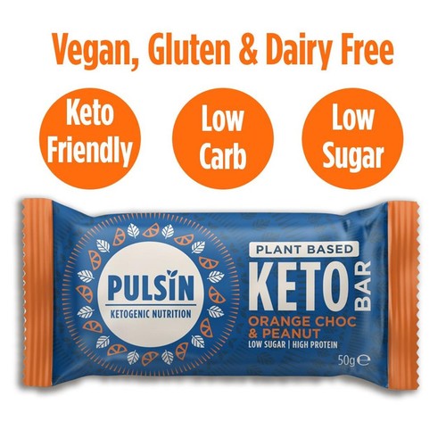 Pulsin Orange Choc & Peanut Vegan Keto Bar 