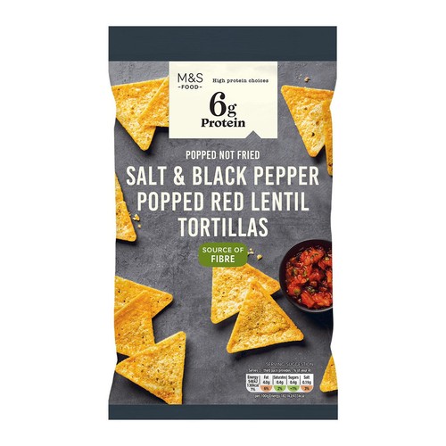 M&S Salt & Black Pepper Popped Red Lentil Tortillas