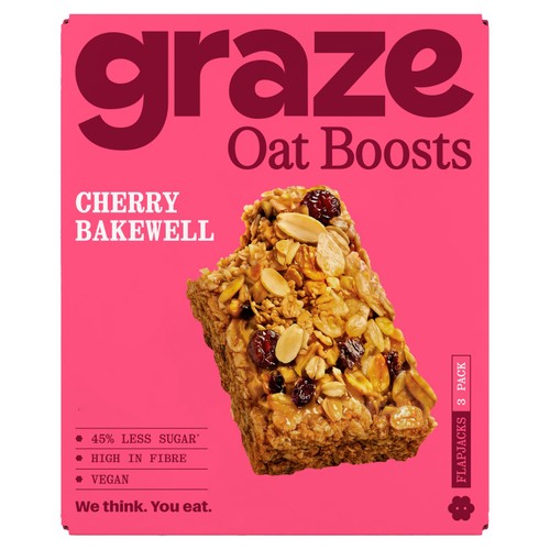 Graze Cherry Bakewell Oat Boosts Flapjack Snack