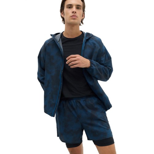 M&S Lightweight Printed 5 layered shorts, L, Dark Petrol