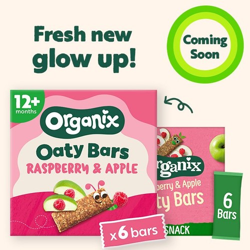 Organix Raspberry & Apple Oaty Bars Toddler Snack Multipack 12+ Months