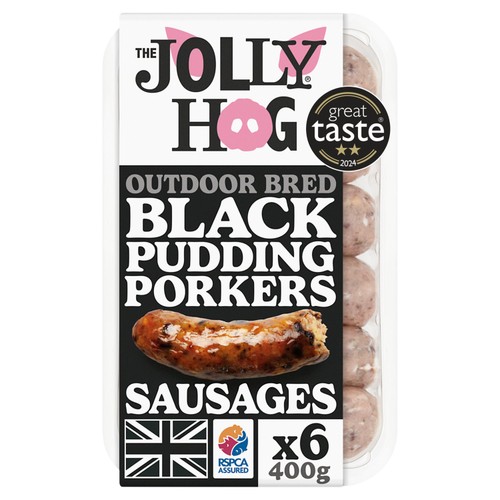 The Jolly Hog Black Pudding Porker Sausages
