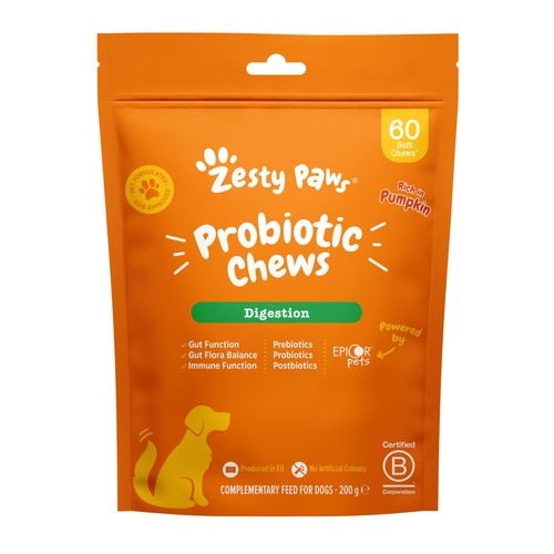 Zesty Paws Probiotic Dog Chews Pumpkin Flavour