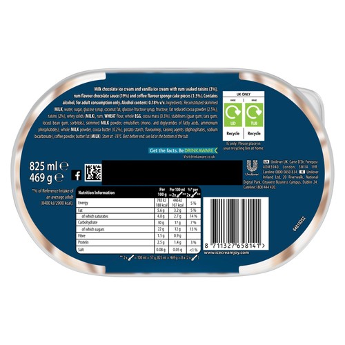 Carte D'Or Rum & Raisin Inspired Ice Cream Tub Dessert