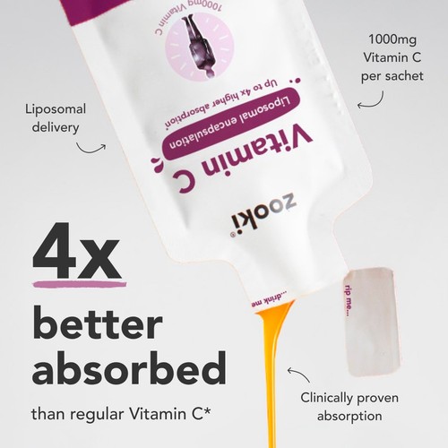 Zooki Liposomal Vitamin C 1,000mg, Acai Berry Sachets