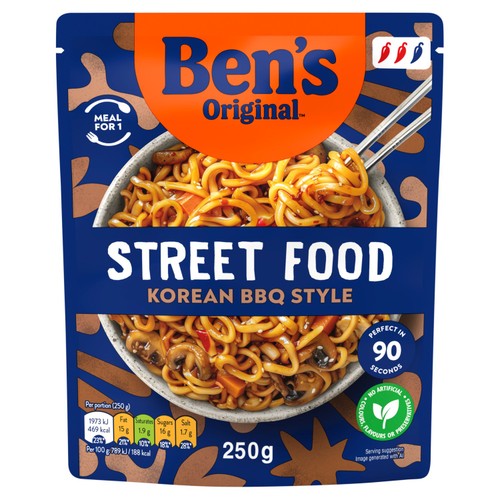 Ben's Original Street Food Microwave Noodles Korean BBQ Style
