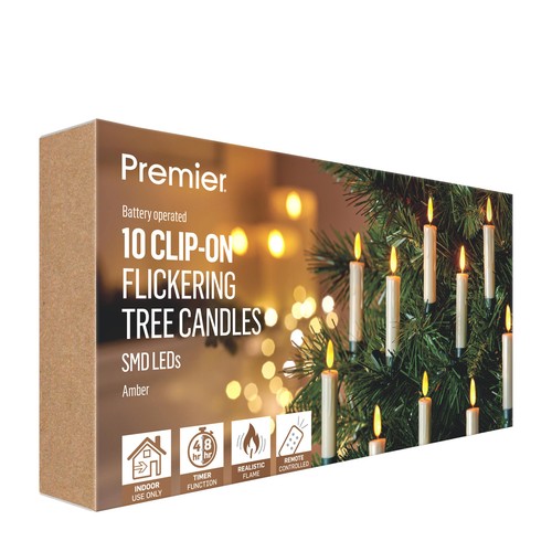 Multi Action Lit Cream Clip On Tree Candle