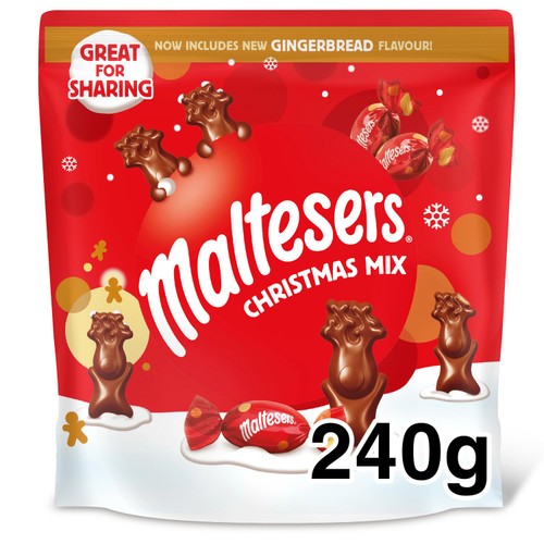 Maltesers Christmas Mix, Mint Chocolate & Milk Chocolate Selection Pouch