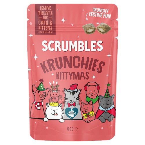 Scrumbles Krunchies Cat Pillow Treats Turkey Christmas