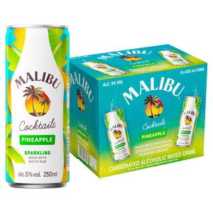 Malibu Coconut Rum & Pineapple Sparkling Cocktail Pre-Mixed Cans