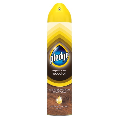 Pledge Expert Care, Wood Polish Aerosol, Amber & Argan