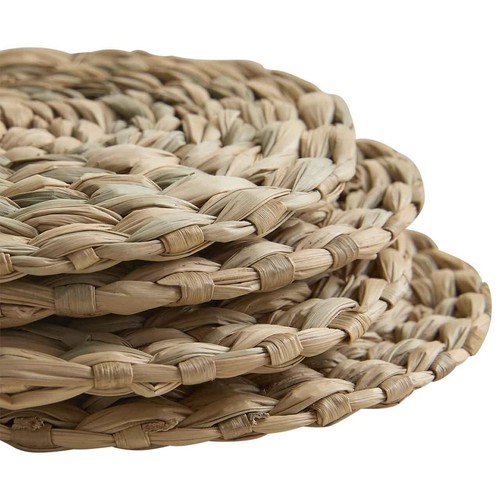 M&S Set of 4 Seagrass Oval Coasters with Holder