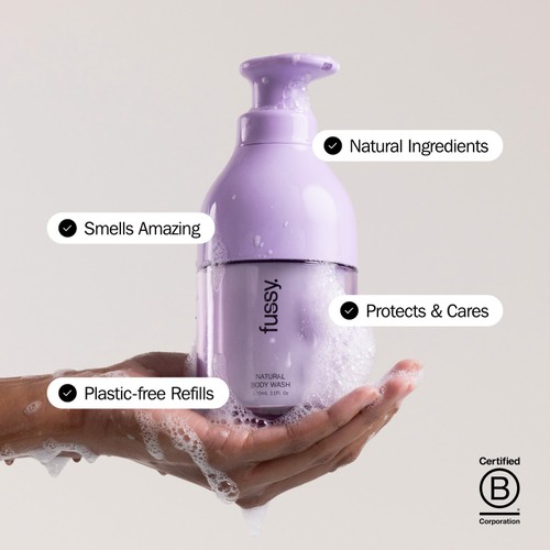 Fussy Refillable Natural Body Wash Lavender Fields