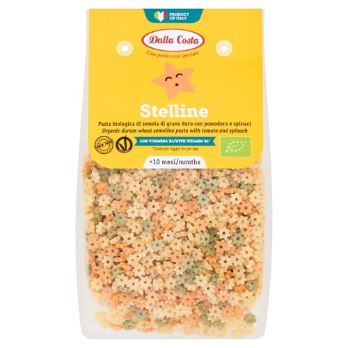 Dalla Costa Tri-Colour Stelline Baby Pasta 10+ Months