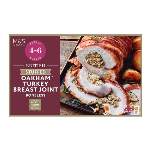 M&S British Stuffed Oakham Turkey Breast Bone Joint Boneless Frozen 