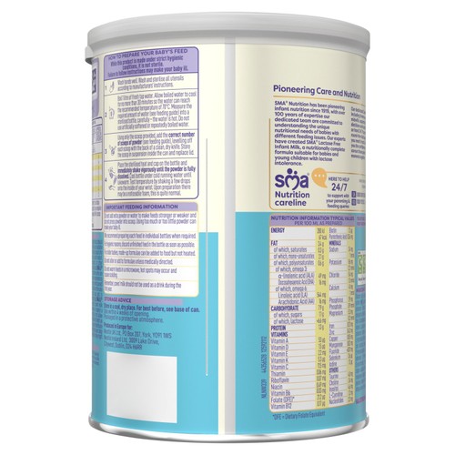 SMA LF Lactose Free Infant Milk Powder Formula, From Birth 400g