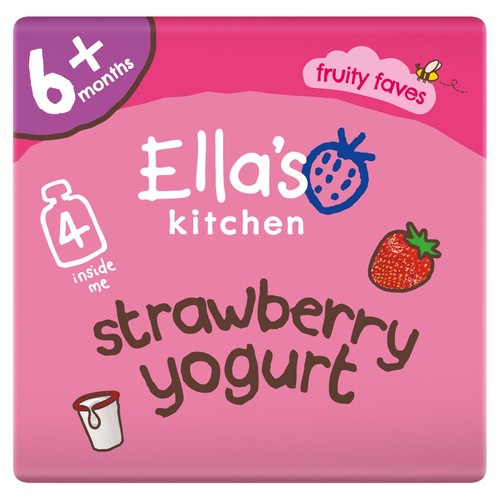 Ella's Kitchen Strawberry Greek Style Yogurt Baby Pouch Multipack 6+ Months