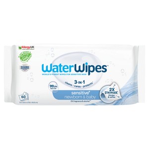 WaterWipes Baby Wipes Sensitive Newborn Plastic Free Wipes 60 Wipes