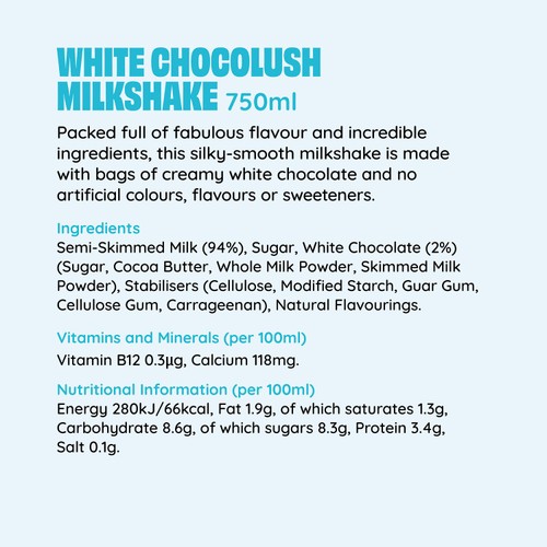 Shaken Udder White Chocolush Chocolate Flavoured Milkshake