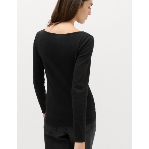 M&S Long Sleeve Slash Neck, Medium, Black