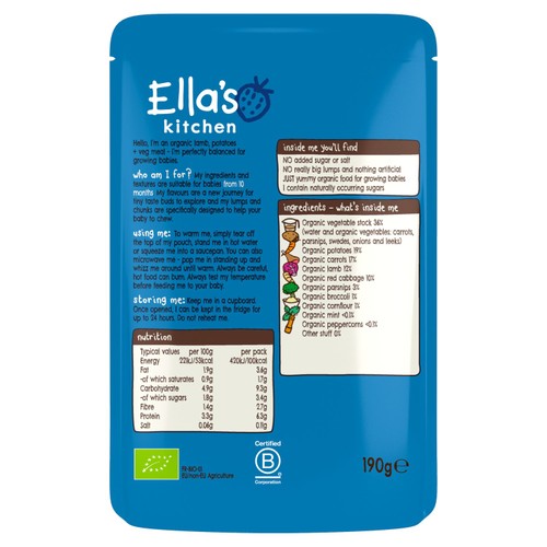 Ella's Kitchen Lamb Roast Dinner Baby Food Pouch 10+ Months
