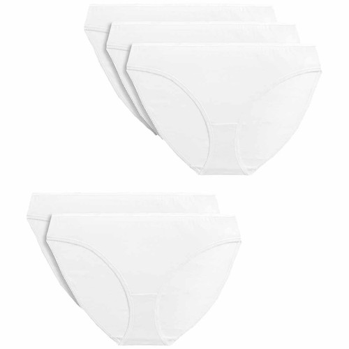 M&S Womens Pure Cotton Bikini Knickers, 8, White