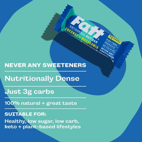 Fatt Coconut + Macadamia High Fibre Keto Bar