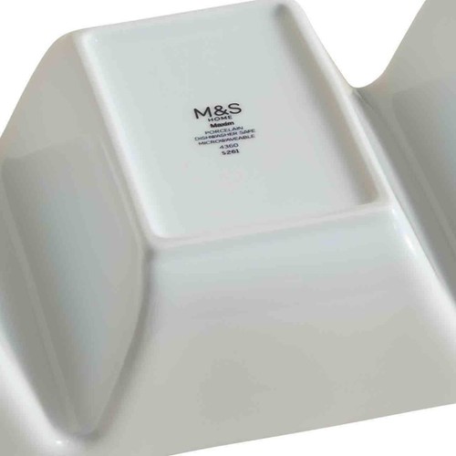 M&S Maxim Three Part Divided Dish, White