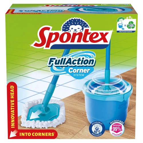 Spontex Full Action Spin Mop & Bucket Microfibre Cleaner System