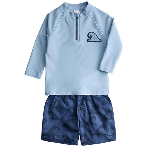 M&S Boys Patterned Swim Set, 6-7 Y, Blue