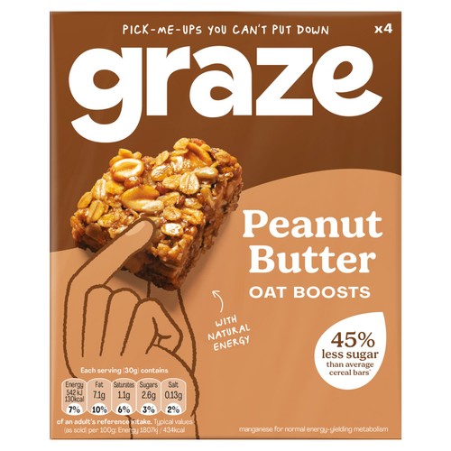 Graze Peanut Butter Oat Boosts Flapjack Snack